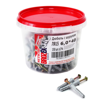 Дюбель с шурупом BROZEX, 6х40 мм, 150 шт.