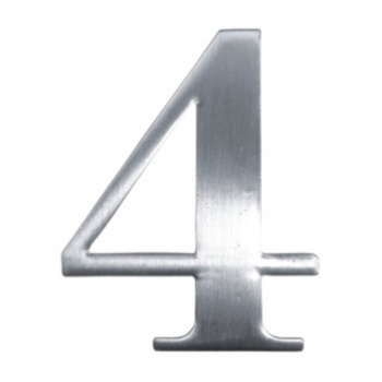 Номер квартирный  самоклеющ. хром  САЗАР СР №4 *10/100