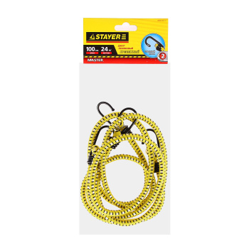 Шнур крепежный резиновый 100 см,d7мм, 2 шт, крюки стальные Мастер (арт.40505-100_z01) Stayer *1/6/48 Шнур крепежный резиновый 100 см,d7мм, 2 шт, крюки стальные Мастер (арт.40505-100_z01) Stayer *1/6/48