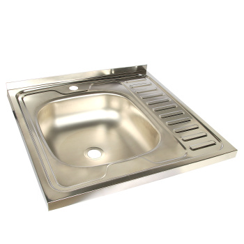 Мойка нерж.накладн.600х600х150мм 0,5 мм ЛЕВАЯ без сифона, выпуск 1 1/2" *1/18 Мойка нерж.накладн.600х600х150мм 0,5 мм ЛЕВАЯ без сифона, выпуск 1 1/2" *1/18