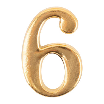 Номер квартирный металлич. золото №6 (Турция) *10/25