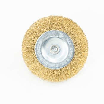 Щетка-крацовка "круглая" латунирован.круч.провол. 0,3мм 75мм для дрели арт.36702075 Bohrer *1/120