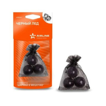 Ароматизатор AIRLINE Шарики в мешочке, черный лед AFSH115   6775114