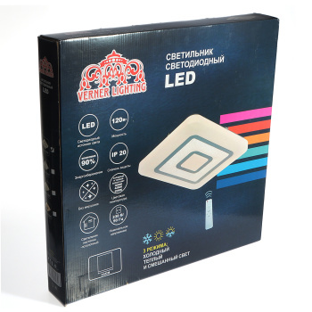 Светильник светодиодный акриловый 550мм 120W 832460W*2 LED 3 реж(т. и х.свет,смеш) пульт