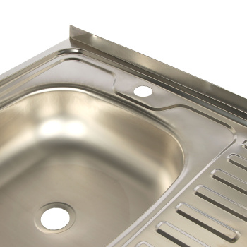 Мойка нерж.накладн.600х600х150мм 0,5 мм ЛЕВАЯ без сифона, выпуск 1 1/2" *1/18 Мойка нерж.накладн.600х600х150мм 0,5 мм ЛЕВАЯ без сифона, выпуск 1 1/2" *1/18