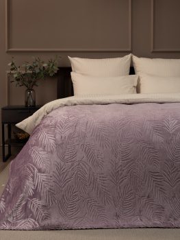 Плед 200*220см фланель листья сиреневый TF FNE DKLI3 050/2022 NC Absolute *1