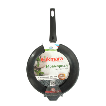 Сковорода алюм. а/приг.литая Kukmara "Мраморная" темный d24см съемн.ручка смт246а (Кукмор) *1/5