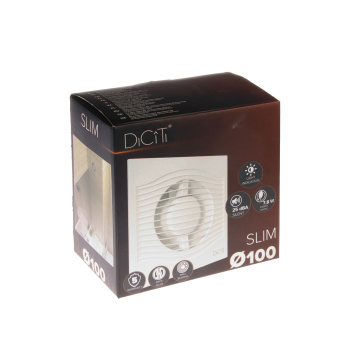 Вентилятор 100 SLIM 4С ERA (Ø100мм, обратный клапан, 90 м3/ч, 160*160мм) *1/24