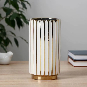 Ваза керамика настольная "Елизавет" 11х21 см, белый 7057417