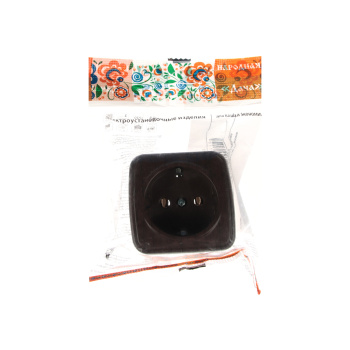 Розетка Дача ОП 1-мест. венге сз 16А Народная SQ1824-0028