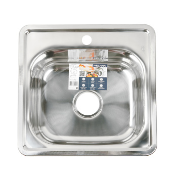 Мойка нерж.врезная 480х480х160мм 0,6мм выпуск 3 1/2 с сифоном, без гофры *1/15 Мойка нерж.врезная 480х480х160мм 0,6мм выпуск 3 1/2 с сифоном, без гофры *1/15
