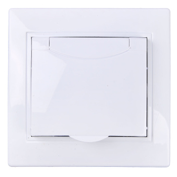 Розетка Intro Plano СП 1-мест. белая зк крышка 2P+E Schuko 16А-250В IP20