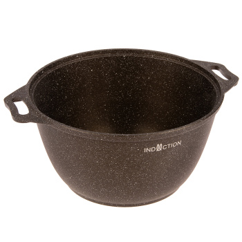 Кастрюля алюм. литая а/приг. Kukmara "Marble Induction" Мрам.коф. 4,0л Ст.кр. кмки42а *1/3