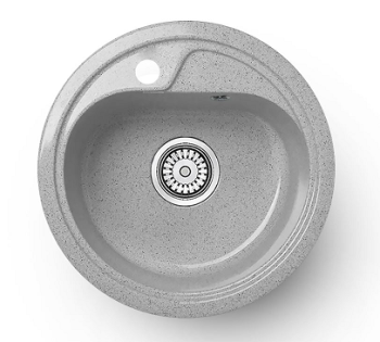 Мойка из искусственного камня AGATA AG1C3, 450х190 мм, круглая, серый, глянцевая Мойка из искусственного камня AGATA AG1C3, 450х190 мм, круглая, серый, глянцевая