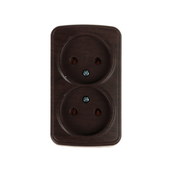 Розетка Дача ОП 2-мест. венге бз А10 Народная SQ1824-0029