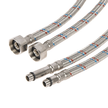 Шланг соединительный к смесителю 150 см нерж.сталь VALFEX М10*18-1/2" уп.2шт *1/25 Шланг соединительный к смесителю 150 см нерж.сталь VALFEX М10*18-1/2" уп.2шт *1/25