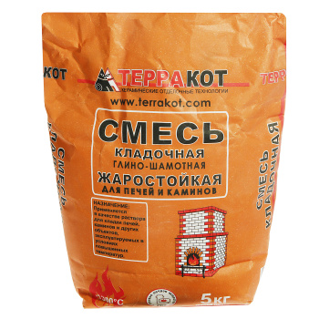 Смесь кладочная глино-шамотная 5 кг Терракот, жаростойкая