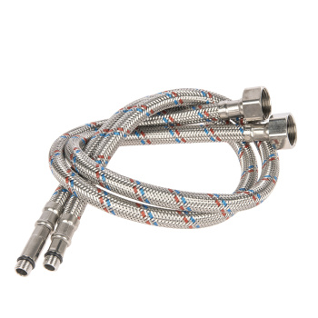 Шланг соединительный к смесителю 60 см нерж.сталь VALFEX М10*18-1/2" уп.2шт  *1/75 Шланг соединительный к смесителю 60 см нерж.сталь VALFEX М10*18-1/2" уп.2шт  *1/75