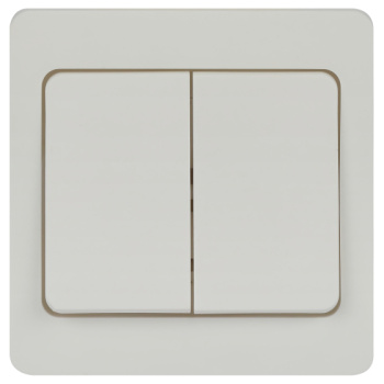 Выключатель "Intro Style" СП 2кл. белый 10А-250В IP20 7-104-01 *10/200