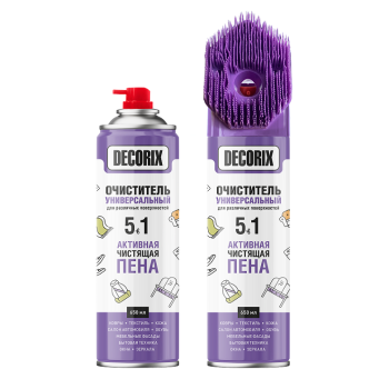 Очиститель обивки салона 5в1 с активной пеной и колпачком-щеткой 650мл арт.0419-00 DX DECORIX *12