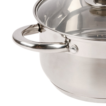 Кастрюля нерж. "Катунь" "Диана" 4,2л d22см термораспред. дно, Стекл. кр. KT01-D-40 *1/4