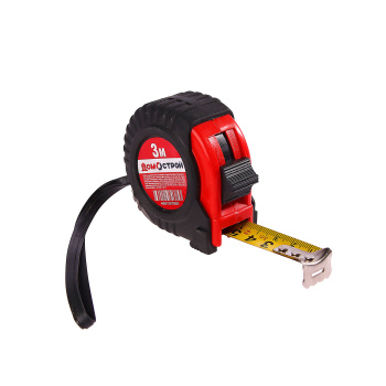 Рулетка 3м х18мм резино-пластик. корпус стальная лента фиксатор Домострой *12/120 Рулетка 3м х18мм резино-пластик. корпус стальная лента фиксатор Домострой *12/120