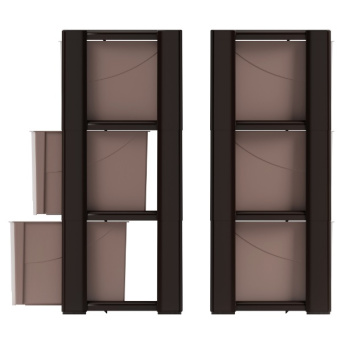 Комод пластм. "Колорит" 3 ящика выс.710мм, шир.475мм, гл.300мм Беж./Венге М7835 "ЗПИ"Альтернатива"*1