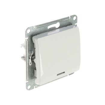Механизм выключателя "Glossa" 1-кл. белый с подсветкой GSL000113 *1/20