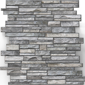 Панель ПВХ 476х475 мм Декокам, самоклеящаяся, камень сумерки, 0.22 м²