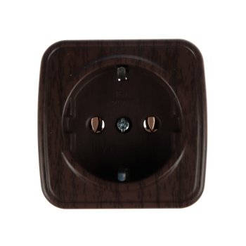 Розетка Дача ОП 1-мест. венге сз 16А Народная SQ1824-0028
