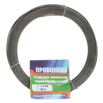 Проволока вязальная 25 м, 1.4 мм, термообработанная