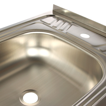 Мойка нерж.накладн.600х500х150мм 0,5 мм без сифона, выпуск 1 1/2" *1/18 Мойка нерж.накладн.600х500х150мм 0,5 мм без сифона, выпуск 1 1/2" *1/18