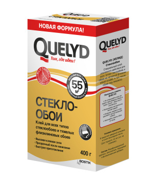Клей для стеклообоев 400г Quelyd  55м2   *1/12 Клей для стеклообоев 400г Quelyd  55м2   *1/12