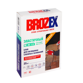 Клей для плитки 25 кг BROZEX Эластичный KS 113, С2 ТЕ S1 Клей для плитки 25 кг BROZEX Эластичный KS 113, С2 ТЕ S1