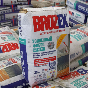 Клей для плитки 25 кг BROZEX Усиленный Фибро KS 111, С1 Т S1 Клей для плитки 25 кг BROZEX Усиленный Фибро KS 111, С1 Т S1