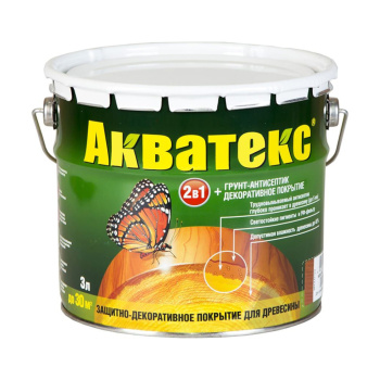 Защитно-декоративное покрытие 2.7 л для древесины АКВАТЕКС 2 в 1, алкидное, орегон