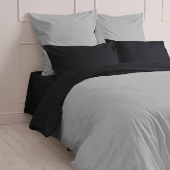 Постельное белье евро поплин Мастерская снов 19700 платина, наволочки 70*70см - 2шт *1/8