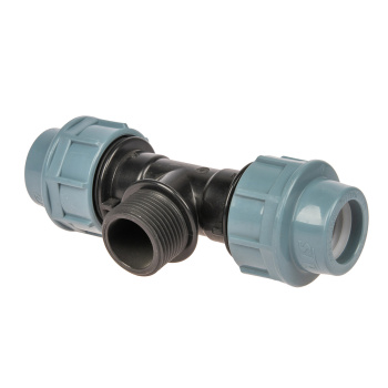 Тройник ПНД компрессия Ø 25х1"х25 наруж. резьба *1/40