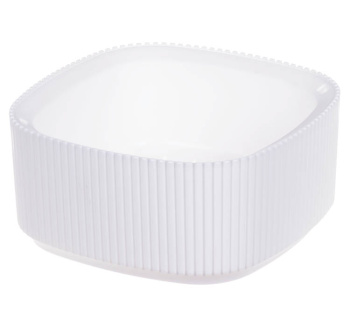 Кашпо пластм. "Стрип" 0,9л 165х165мм h75мм со вставкой Белый М3249 ("М-Пластика") *1/16 Кашпо пластм. "Стрип" 0,9л 165х165мм h75мм со вставкой Белый М3249 ("М-Пластика") *1/16