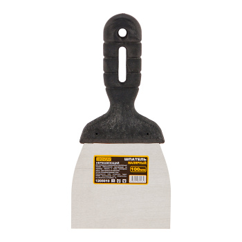 Шпатель малярный 100мм нержавеющая сталь ручка пластик (арт1205010) "Korvus" *1/36