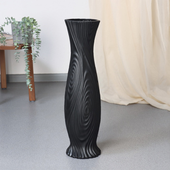 Ваза напольная «Тревор», 56×15 см, керамика, чёрная