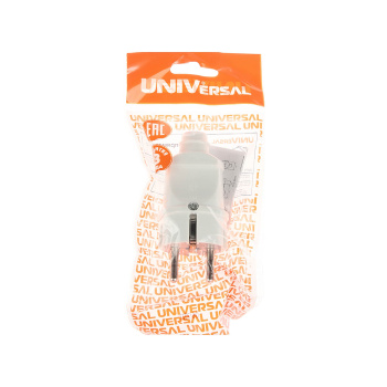 Вилка штепсельная   В16-101  белая  евро (А0101)  *10/25/250